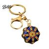 Octagonal Cap Key Ring Rhinestone Ethnic Hat Keychain, Bling Car Keychains Ring, Zinc Alloy Pendant for Backpacks and Handbags