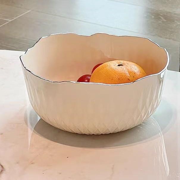 Nordic Style Gold-Rimmed Salad and Dessert Bowl Set