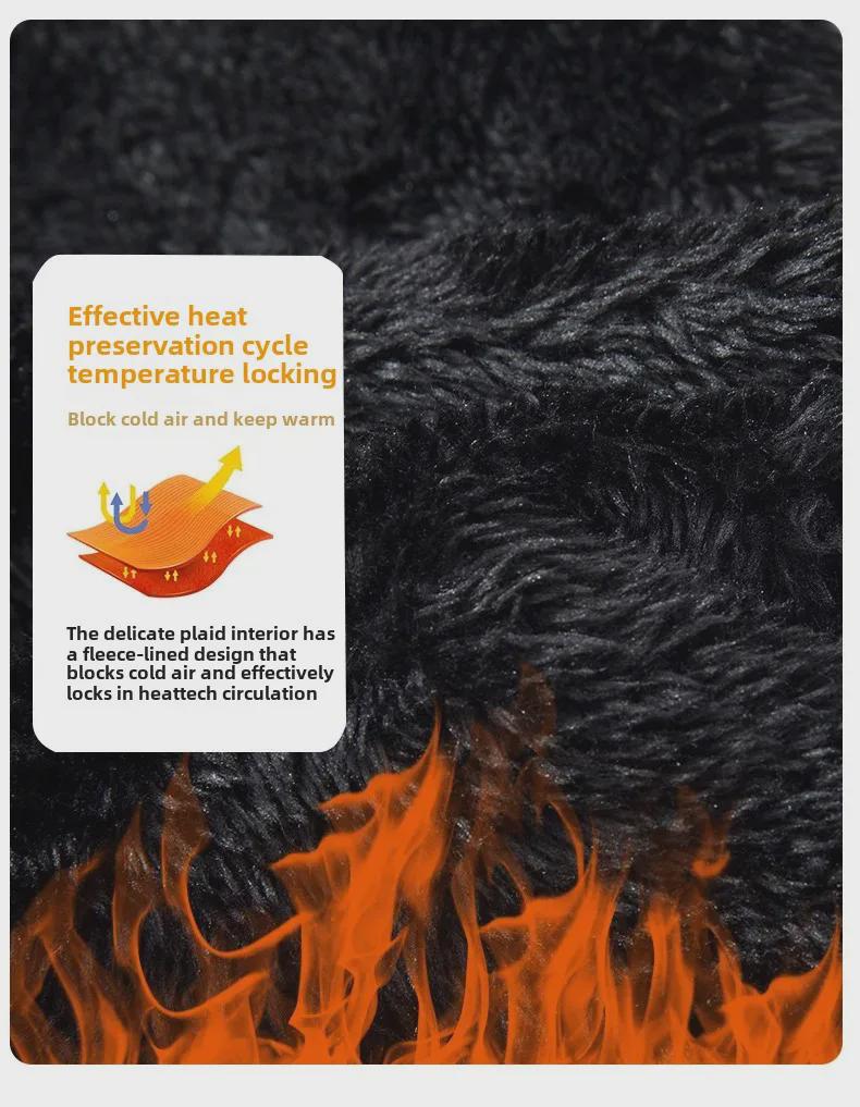 Pánské zesílené kalhoty z polárního fleecu - Hřejivé, granulovaná textura pro venkovní podzimní/zimní nošení