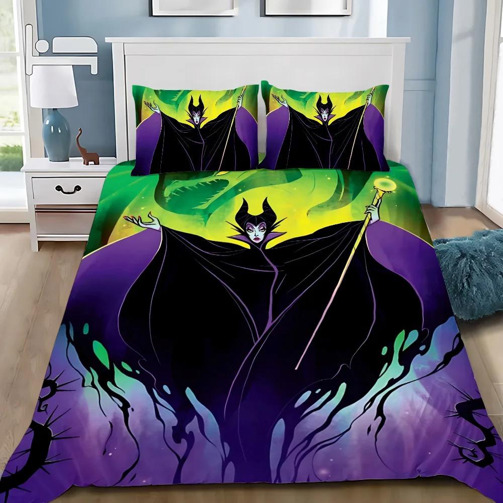 Kreslené Zločinci Maleficent Ursula Zlá Povlak na Peřinu 2/3dílné Ložní Prádlo S Povlakem na Polštář Vhodné pro Děti i Dospělé 3D Postel