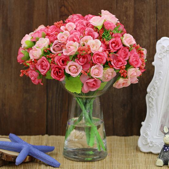 1 Bouquet 21 Head Artificial Fake Rose Wedding Party Home Decoration Flower