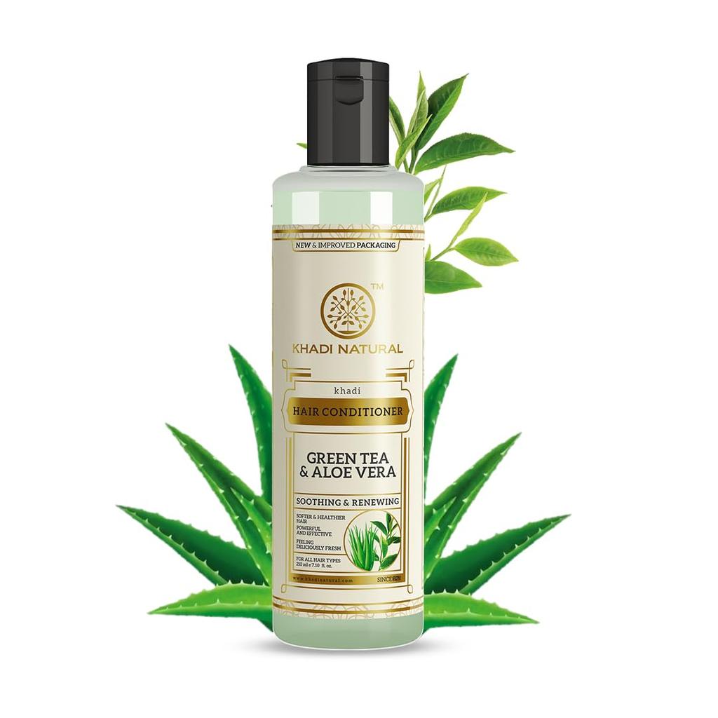 KHADI NATURAL Green Tea & Aloe Vera Hair Conditioner, 210 Ml
