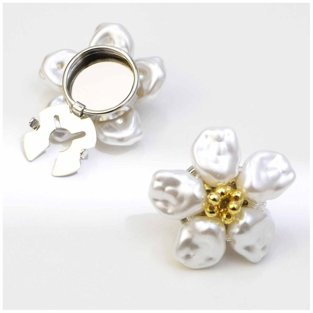 Pearl Flower Button Covers & Cufflinks Embellishment Jewelry Clips For Blouse Dress Shirt Formal Casual Attire Fashion Accessory