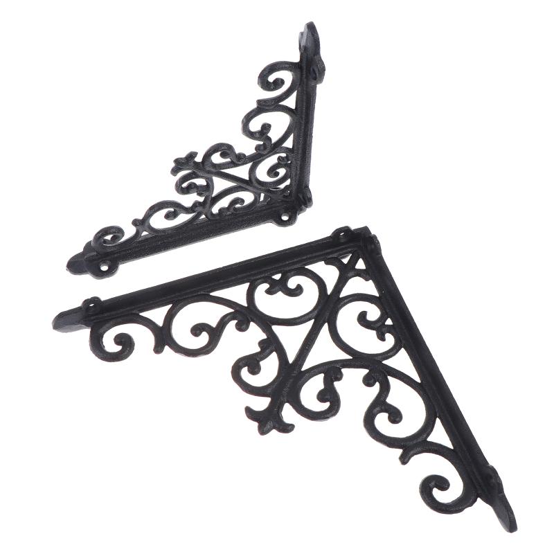Suport decorativ vintage din fontă pentru raft Suport triunghiular de perete Rezistent la greutate Rezistent la rugină Suport pentru raft flotant Decor casă