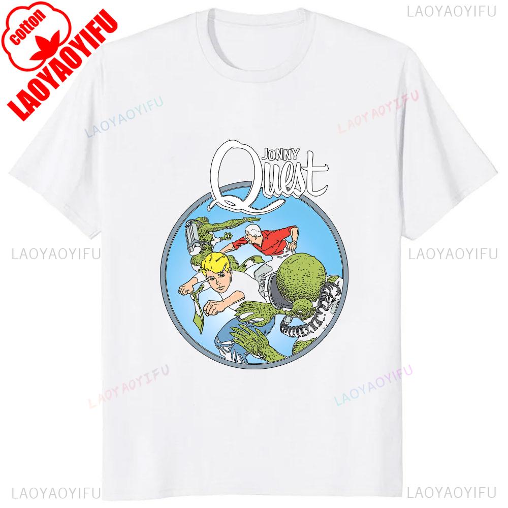 Jonny Quest Comic Anime Graphic Printed TShirt Funny Cartoon Casual Fashion Short Sleeve Hip Hop Man Tshirt 90s Vintage Tees