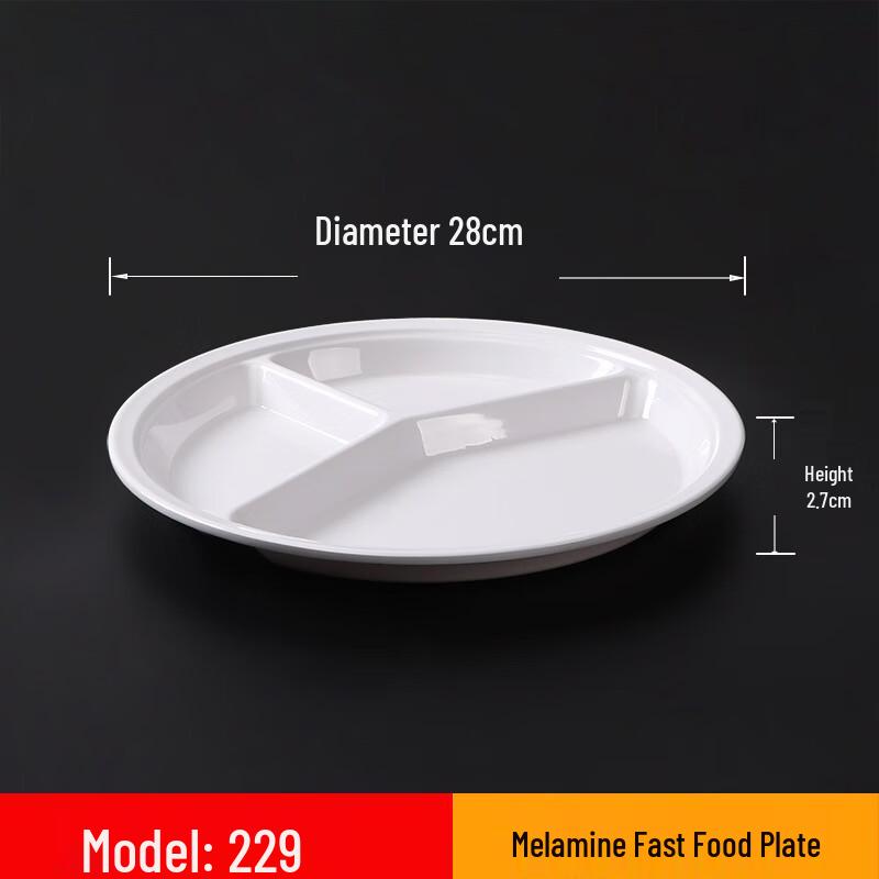 Shengjia Melamine Divided Buffet Plate, 10-Pack