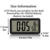 Digital Alarm Clock MAX/MIN Temperature Humidity Date Display Battery Powered Snooze Table Clock 12/24H Wall-mounted LCD Clock