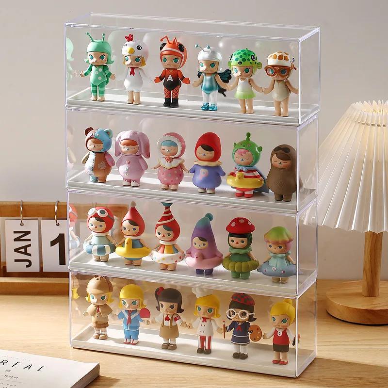 Acrylic Clear Doll Toys Storage Organizer Box Mystery Box Display Stand For Pop Dolls Storage Case Waterproof Dust Proof Box