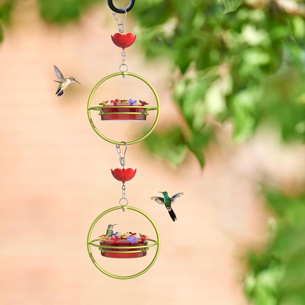 Hummingbird Feeder - Wide Mouth Nectar Feeder with Ant Moat, Easy-Refill Top & Leak-Proof, Unique Gift Outdoor Garden & Backyard Decor Hanging -