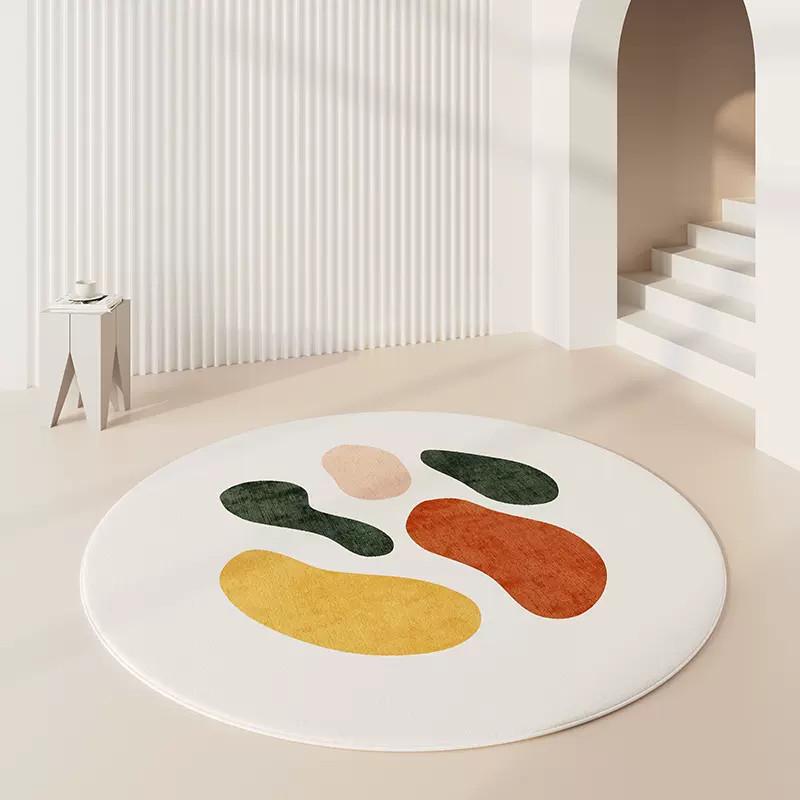Round Imitation Cashmere Carpets Simple Living Room Decoration Rugs Modern Bedroom Decor Carpet Light Luxury Balcony Lounge Rug
