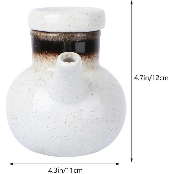 Angoily Soy Sauce Bottle Ceramic Seasoning Bottle Ceramic Soy Sauce Dispenser Bottle 300ml Japanese Style Oil Dispenser Vinegar Dispenser Shoyu Soy