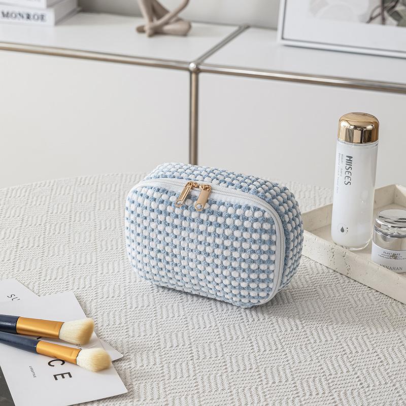 Corduroy Cosmetic Bag Travel Portable Lipstick Bag Organizer Handheld Washable Cosmetic Bag