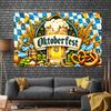 Oktoberfest Theme Banner 1 Piece - Traditional German Celebration Background, Beer and Pretzel Design