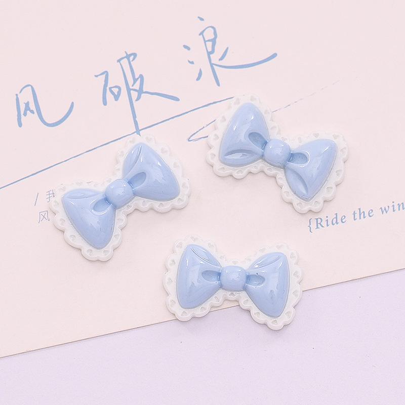 10 Pcs New Lovely Mixed Color Cartoon Bow Resin Scrapbook Diy Jewellery Hairpin Accessories Decorate Workmanship A66