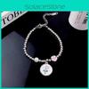 Tulip Pink Elegant Flower Bracelet For Women Highend Geometric Design 2024 Summer