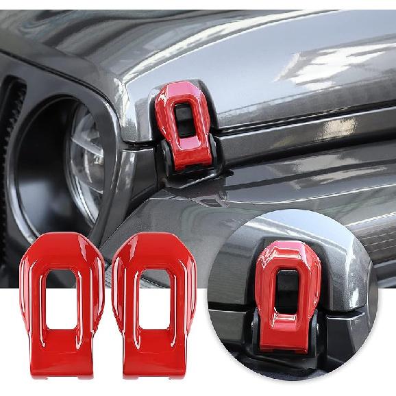 Voodonala For Jeep JL ABS Hood Latches Engine Buckle Bonnet Fastener Engine Cover Decor Trim Protction Cover For 2018-2025+ Jeep Wrangler JL JLU