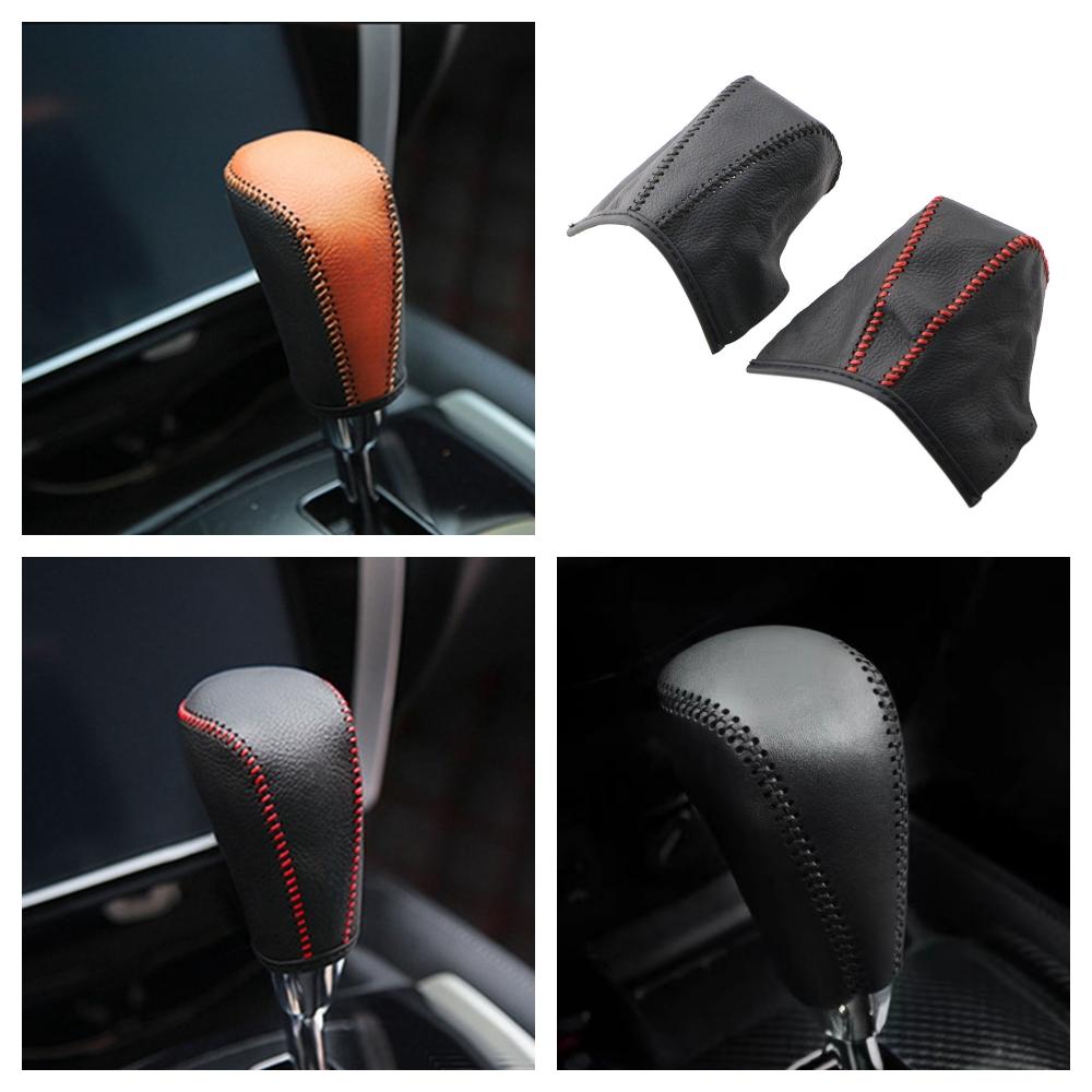 For Nissan Qashqai J11 2016 - 2026 X-Trail XTrail T32 2014-2026 AT Car Leather Knob Cover Gear Head Shift Knob Gear Collars Case