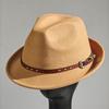 Felt Panama Fedora Hat Short Brim Trilby Flat Hat For Men Women Homburg Church Jazz Hat Adjustable