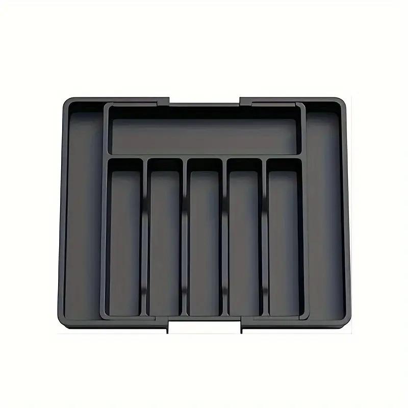New Popular Adjustable Cutlery Organizer - Upgraded Plastic Storage Tray with Dividers Fork and Knife Drawer Organizer