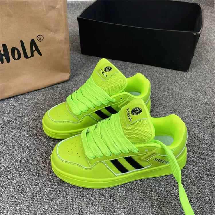 

Дофаминовые нишевые туфли-хлеб женские модные осенние новые универсальные повседневные кеды на плоской подошве с круглым носком 40 флуоресцентный зеленый