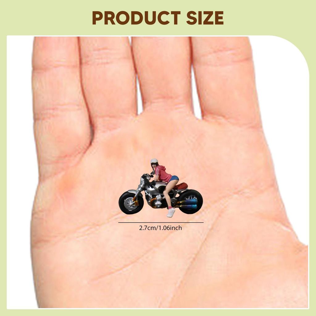 1:64 Miniature Figure Motorcycle Rider DIY Projects Painted Ornament Diorama