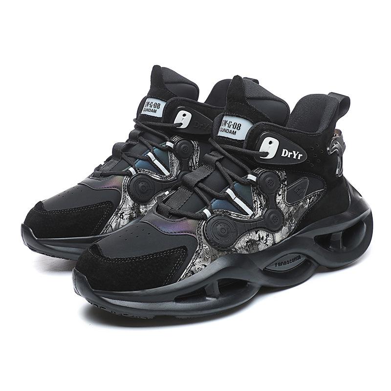 Large Size Winter New High-top Leather Dad Shoes Lightweight Platform Casual Sports Basketball Shoes Men's Shoes