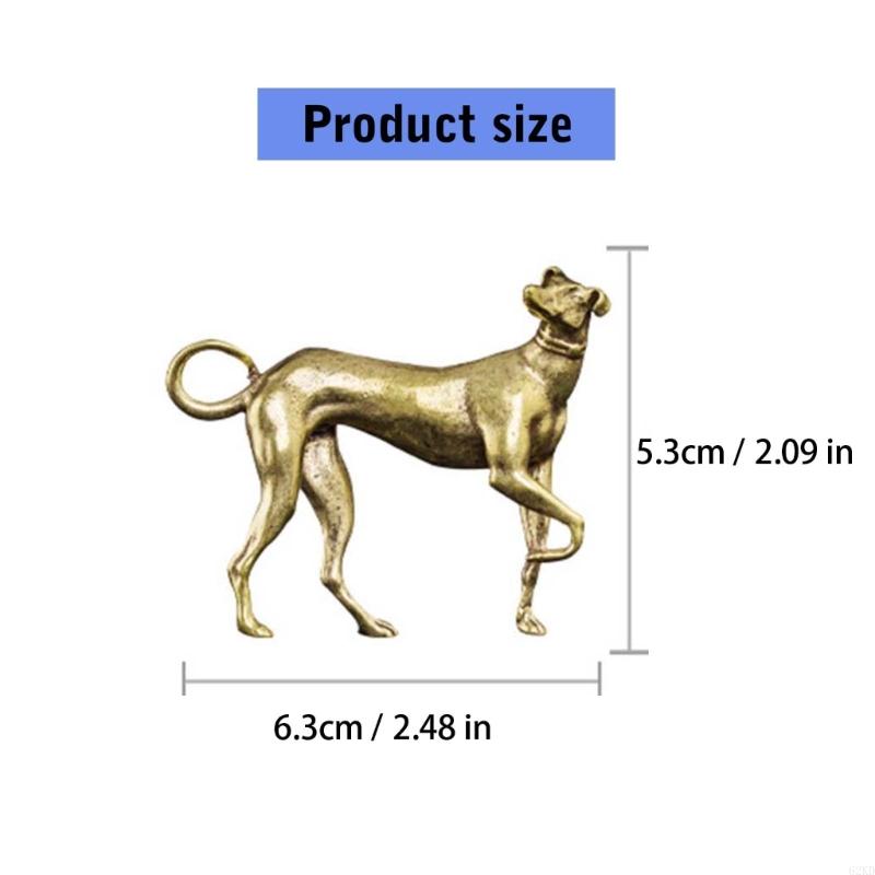 62KD Chinese Zodiacs Brass Dog Sculpture Decors for Office or Bookshelves Arrangement