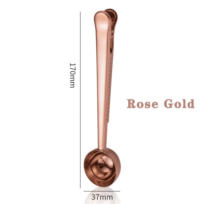 2-in-1 Stainless Steel Coffee Measuring Spoon Multifunctional Coffee Bean Spoon Milk Powder Flour Sealed Clamp Spoon Coffee Tool
