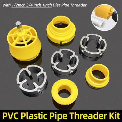 PVC-Rohr-Einfädler-Set, 1/2 Zoll, 3/4 Zoll, 1 Zoll, Matrizen, Rohr-Rundmatrize, 4/6 Punkte, PVC-Kunststoffrohre, Sanitär-Reparaturwerkzeuge, Zubehör