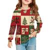 Christmas Day Girls' Long Sleeve Blouse - Round Neck Soft Waist Tunic