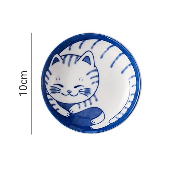 Household Dipping Dish Vinegar Dish Cute Cat Element Ceramic Snack Dish Cartoon Creative Ceramic Dish Flavor Dish Fun Decoration