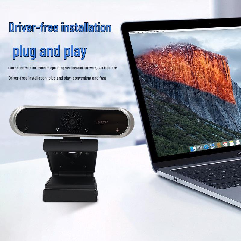 4K HD Portable Webcam with Night Vision & Auto Focus for Office, Home & Online Classes