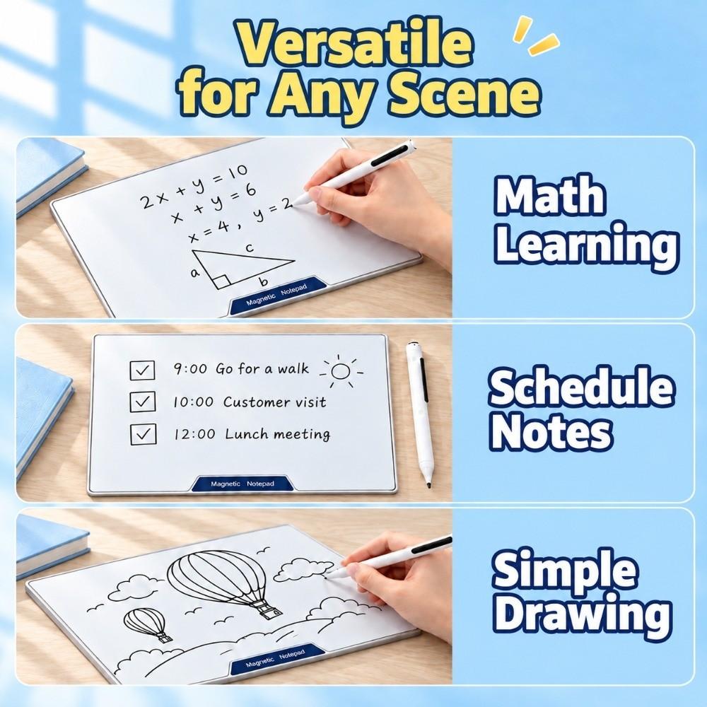 Magnetic Whiteboard Lightweight Frame Erasable Drawing Board Dry Erase White Board Home Teaching