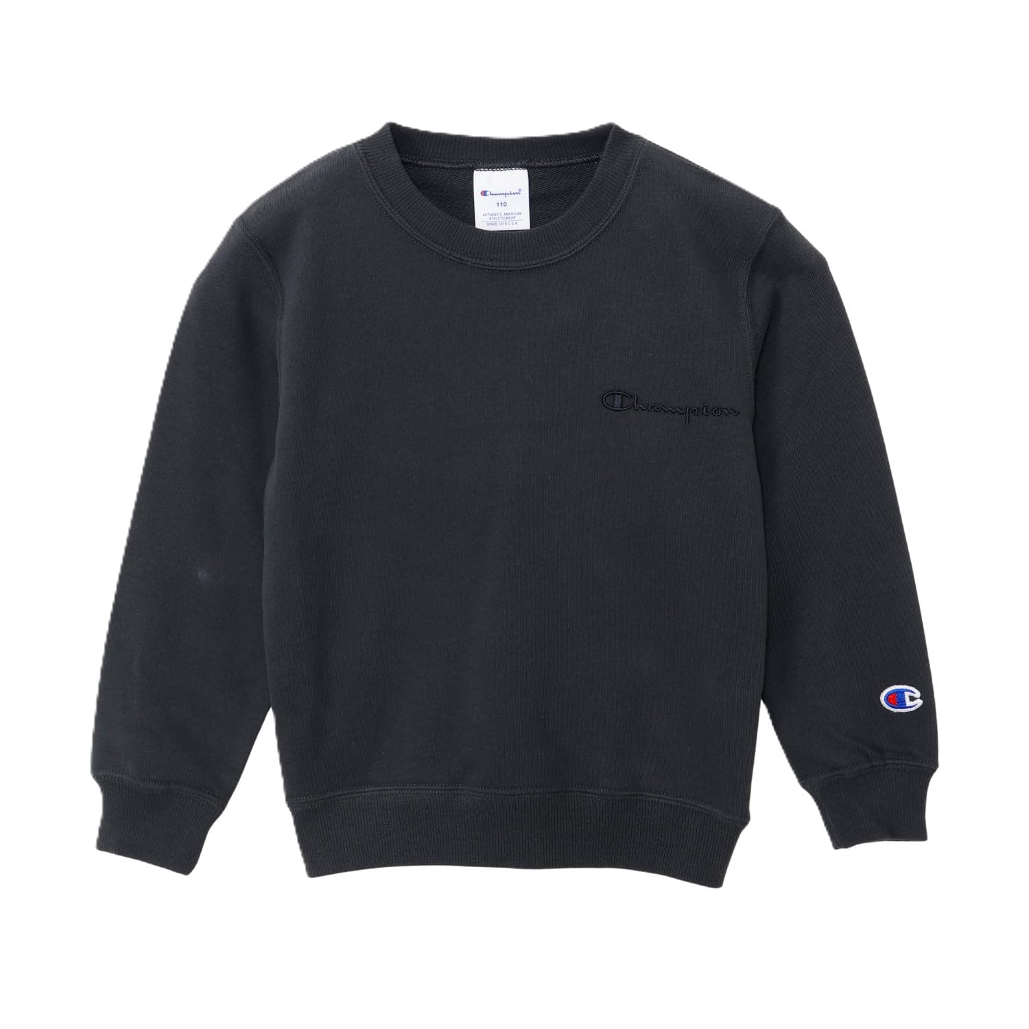 

Champion Long Sleeve Cotton USA Crew Neck Sweatshirt with Embroidered Script Basic Size Kids Logo, CK-C001-055-160
