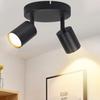 Spot de plafond - NETTLIFE - 2 feux - GU10 - Orientable 330° - Métal noir