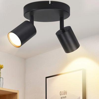 Ceiling Spotlight - NETTLIFE - 2 Lights - GU10 - 330° Adjustable - Black Metal