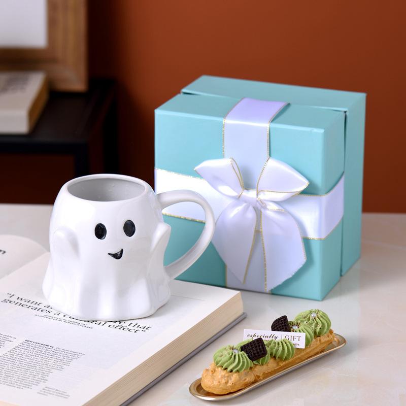 ceramic halloween ghost mug cup 401-500ml белый