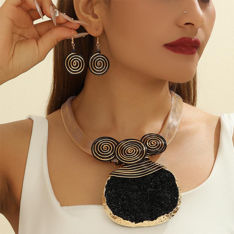 African Colorful Crystal Rhinestone Jewelry Necklace Earrings Set for Women Party Wedding Dress