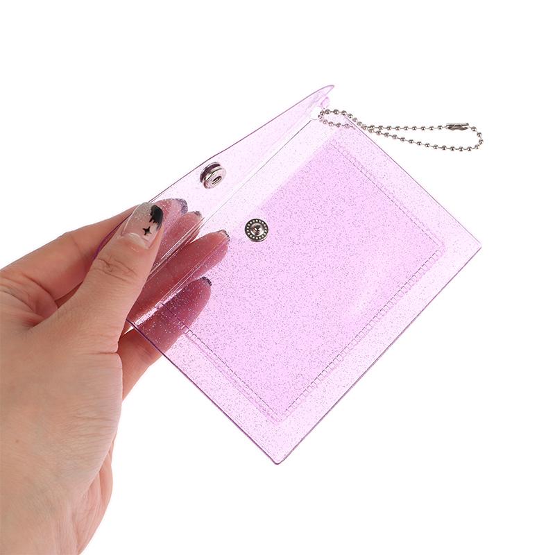 1Pc Women'S Credit Card Holder Wallet Transparent Waterproof Pvc Id Card Wallet