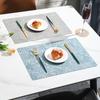 Nordic Light Luxury Double-Sided PU Leather Embossed Placemat, Non-Slip Heat Insulation Table Mat for Hotel & Home Use.