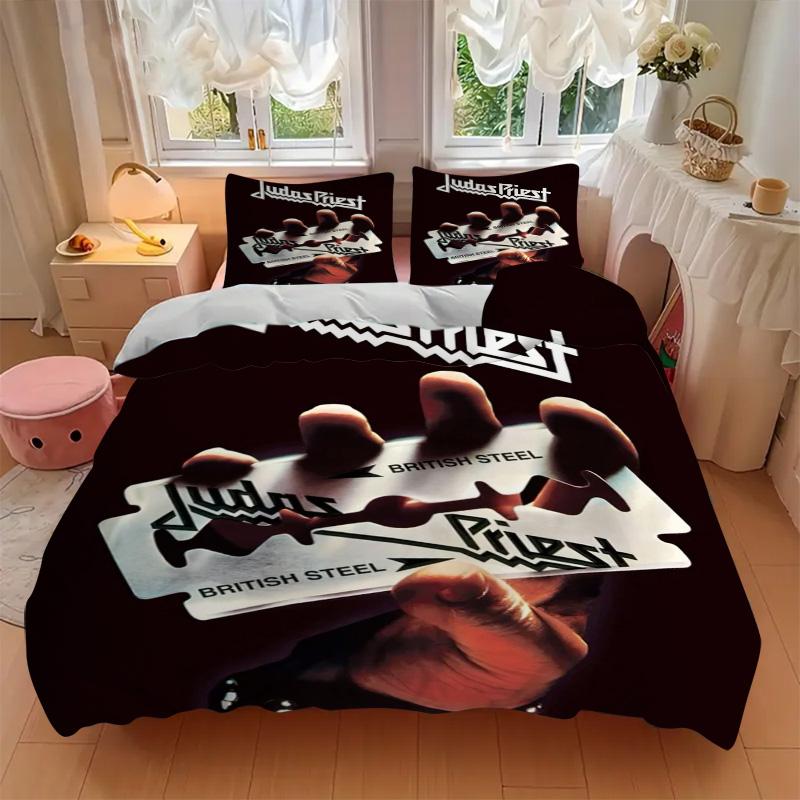 British Steel Bedding 3 Piece Set HD Print Duvet Cover Pillowcases for Teens Adult Bedroom Decoration Christmas Gift