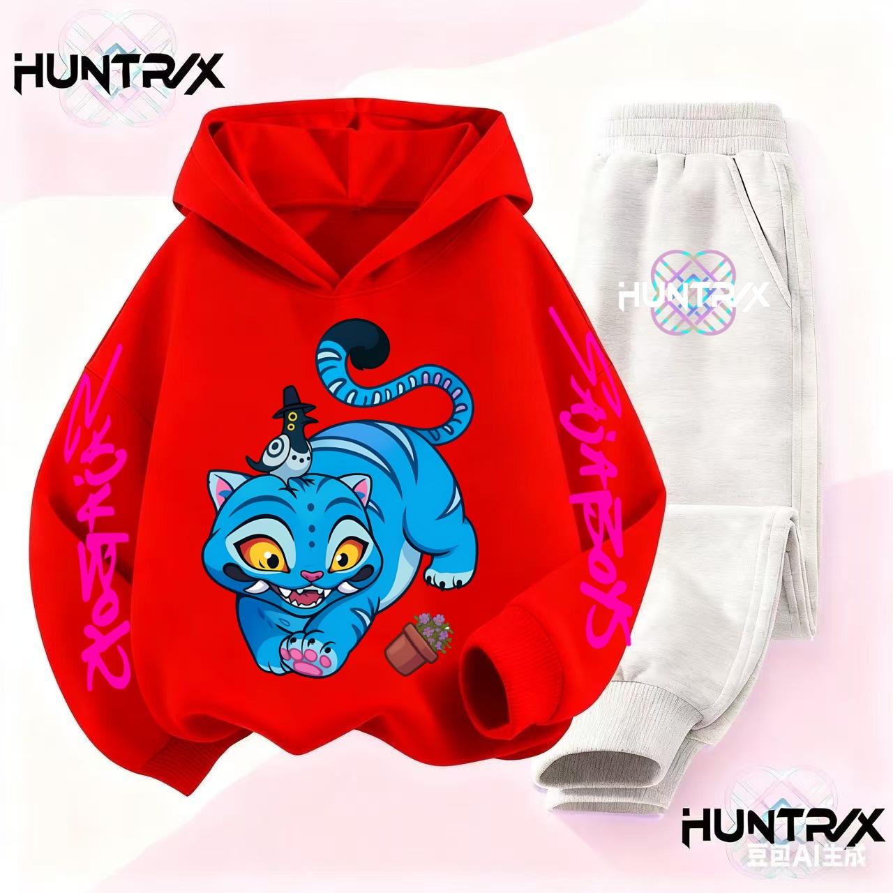 

Sportswear Boys Girls Kids Kpop Demon Hunters Hoodie Set 3-14Y Autumn Daily Wear Autumn and Winter Tops 160