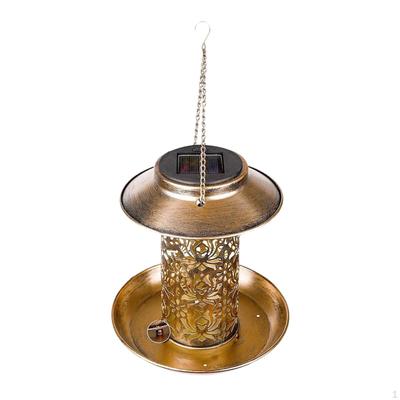 Wisząca latarnia, karmnik dla ptaków na energię słoneczną, wielofunkcyjna, odporna na gryzienie, dekoracja klatki dla ptaków na zewnątrz