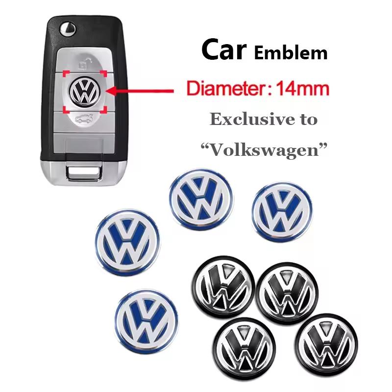 5/10Pcs 14MM Car Remote Key Badge Emblem Metal Logo Stickers For VW GTI Polo Golf Passat Tiguan Arteon Touareg CC Taigo Caddy Je QO2