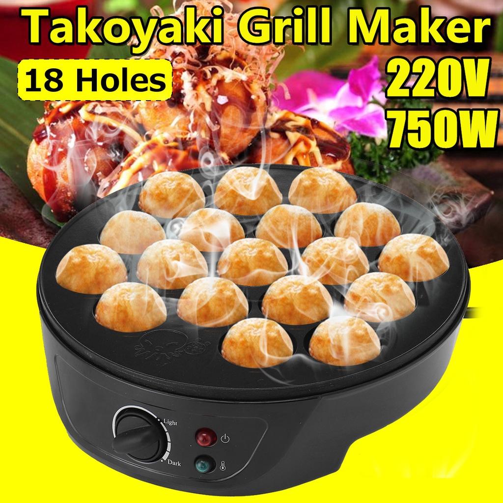 220V 18 Holes Chibi Maruko Baking Machine Household Electric Takoyaki Maker Octopus Balls Grill Pan Professional Cooking Tools