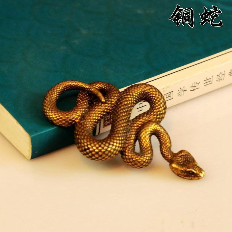 

Copper Brass Mini Snake Antique Bronze Decor Figurines For Interior Office Ornament Miniatures Simulation Snake Statue Gifts