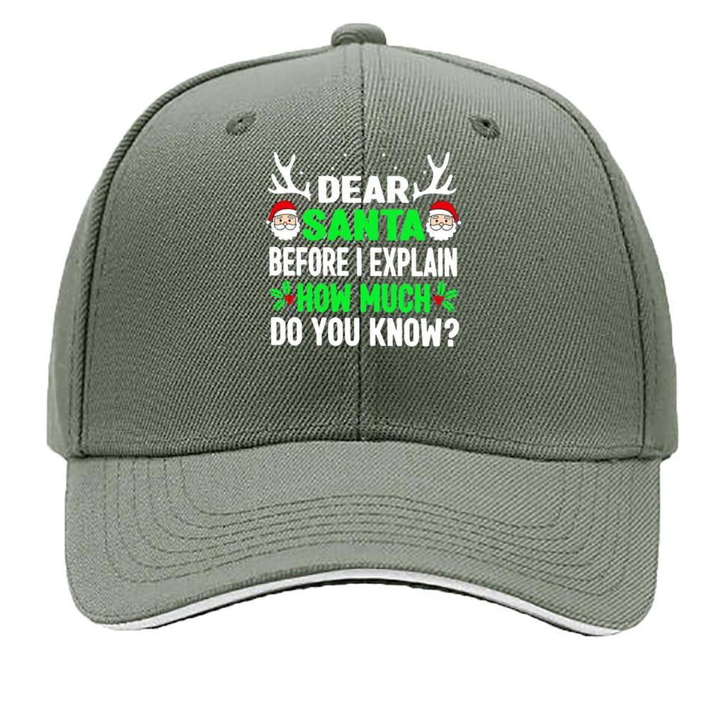 Dear Santa How Much Christmas Quote Sandwich Baseball Cap Unisex Women Sun Cap Outdoor Workouts Hat