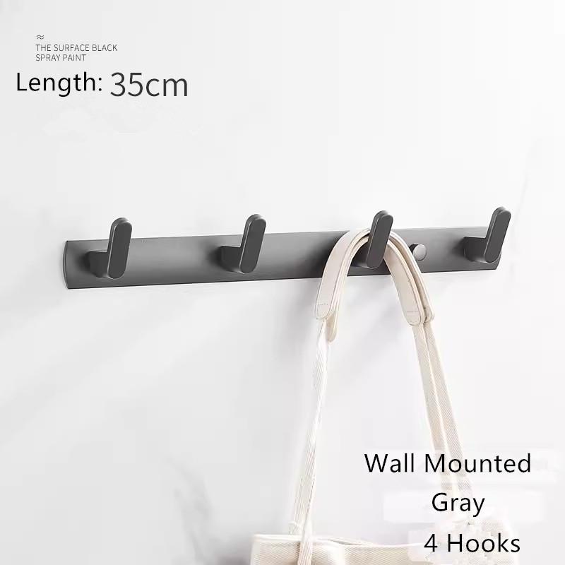 Tuqiu Robe Hook Clothes Hook Gray Towel Hanger Aluminum Bathroom Hardware Kitchen Hook Bathroom Accessories