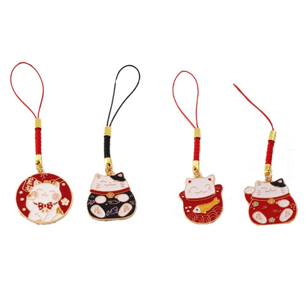 Anti-drop Mobile Phone Lanyard Mobile Phone Straps Fortune Cat Keychain Lucky Cat Phone Pendant