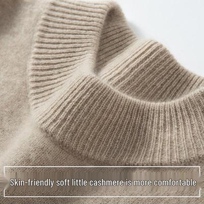Men's Double-Ply Cashmere Sweater: Thick Seven-Gauge, Half-High Collar Wool Knitwear for Autumn and Winter